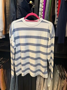AYR White Tee with Light Blue and Pink Trim